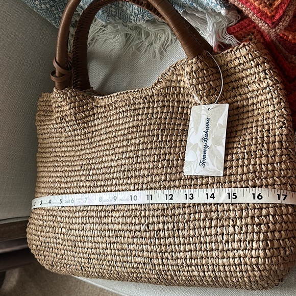Tommy Bahama Natural Woven Straw Tote with Tassel - Picture 2 of 6